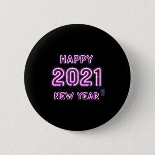 Happy New Year 2021 New Years Eve 2020 Party Suppl 6 Cm Round Badge