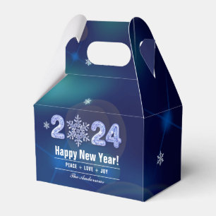 Happy New Year 2021. Snowflake Design Custom Favour Box