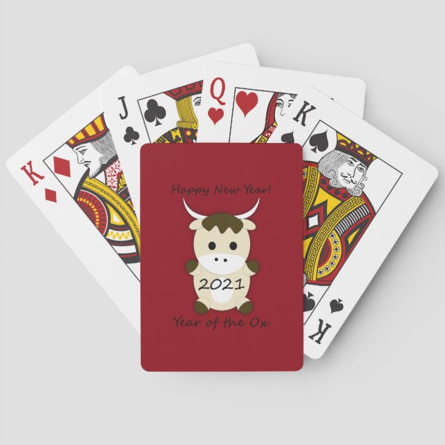 Happy New Year 2021 Year of the Ox Playing Cards (Back)