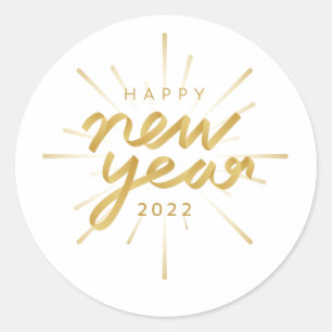 Happy New Year 2022 Classic Round Sticker
