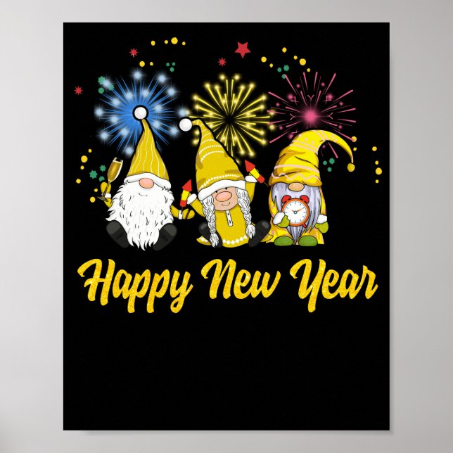 Happy New Year 2022 Gnome Lover New Year Poster (Front)