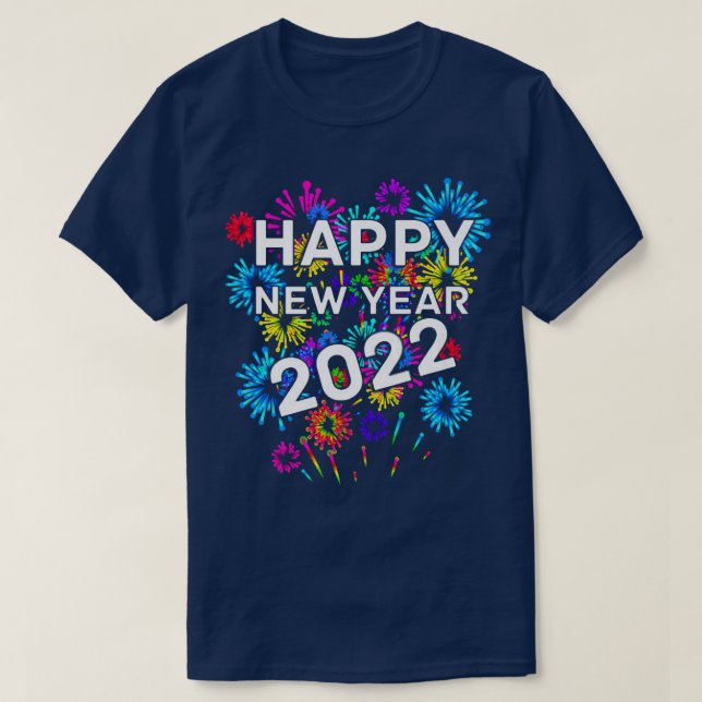 Happy new year 2022,Happy holidays,red,orange,gree T-Shirt (Design Front)