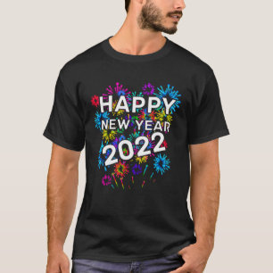Happy new year 2022 Happy holidays red orange gree T-Shirt