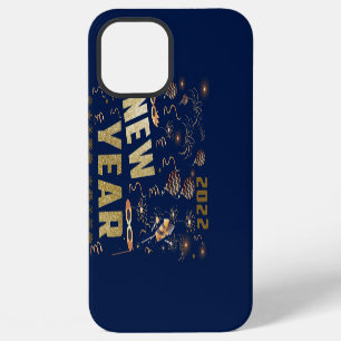 Happy New Year 2022, Holiday Gold Glitter Festive iPhone 12 Pro Max Case