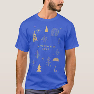 Happy New Year 2022 Minimalist Holiday Modern Geom T-Shirt