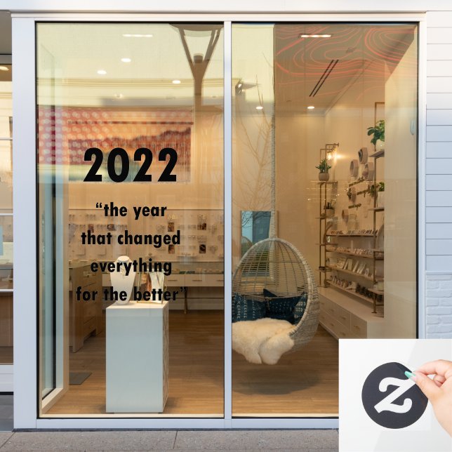 Happy New Year 2022 Motivational Quote Window Cling (Store Window)