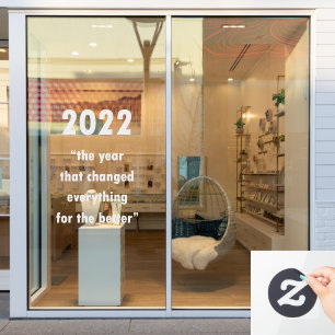 Happy New Year 2022 Motivational Quote Window Cling