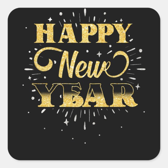 Happy New Year 2022 New Years Eve Square Sticker (Front)