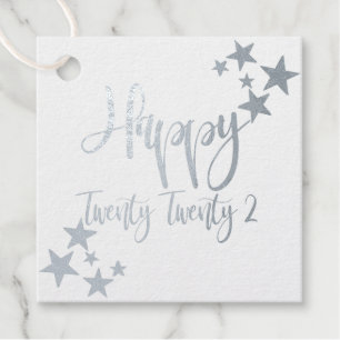 Happy New Year 2022 Stars Foil Card Foil Gift Tags