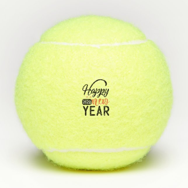 Happy New Year 2022 Tennis Balls (Front)