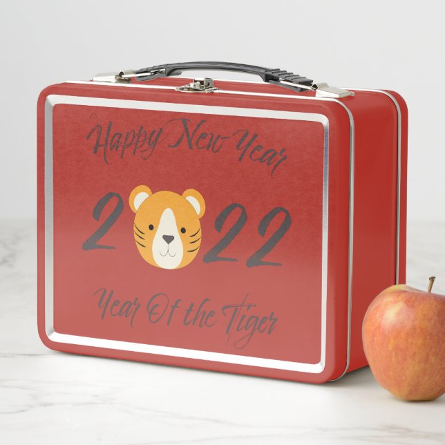 Happy New Year 2022 Year of the Tiger Metal Lunch Box (In Situ)