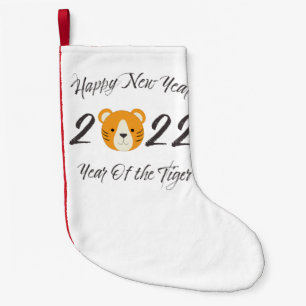 Happy New Year 2022 Year of the Tiger Small Christmas Stocking