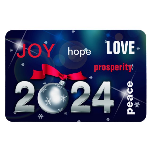 Happy New Year 2023. Christmas Bauble Magnet (Horizontal)