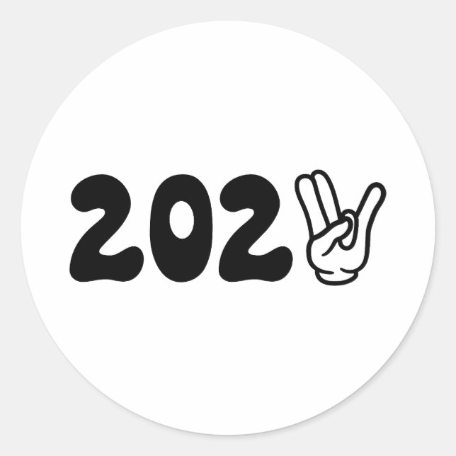 Happy new year 2023 classic round sticker (Front)