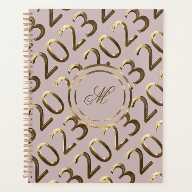 Happy New Year 2023 Elegant Faux Rose Gold Planner (Front)