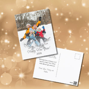 Happy New Year 2023 Family Modern  Holiday Postcard
