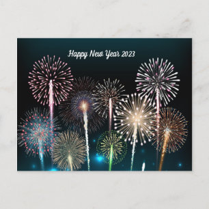 Happy New Year 2023 Fireworks Postcard