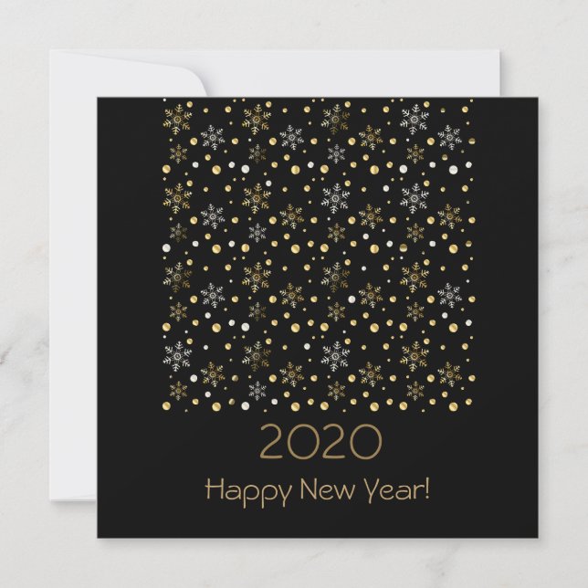 Happy New Year 2023 & Gold Christmas Decoration Holiday Card (Front)