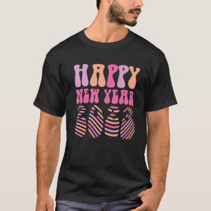 Happy New Year 2023 Groovy Retro New Year's Eve Pa T-Shirt