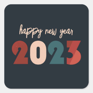 Happy new year 2023 holiday design  square sticker