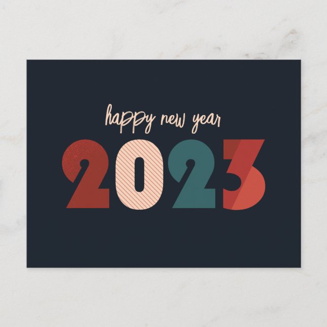 Happy new year 2023 text  postcard (Front)