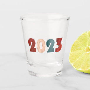 Happy new year 2023 text shot glass