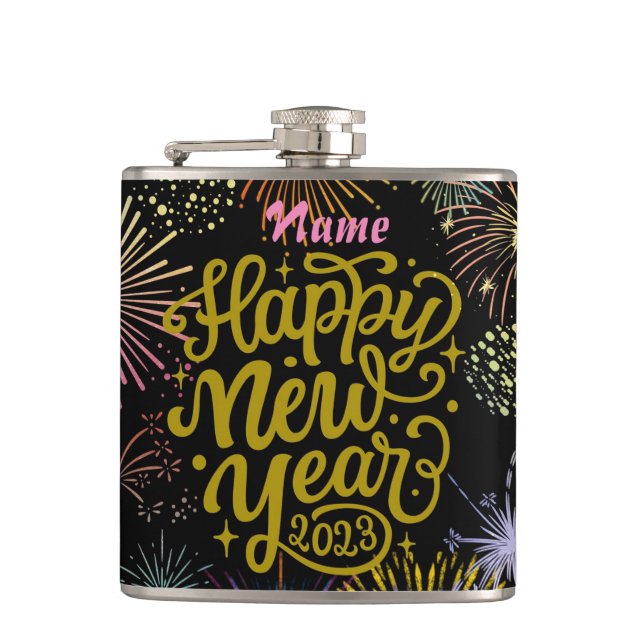 Happy New Year 2023 Thunder_Cove Hip Flask (Front)