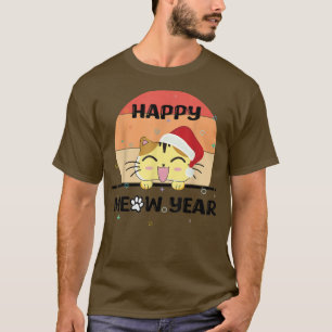 happy new year 2023 with funny cat  T-Shirt