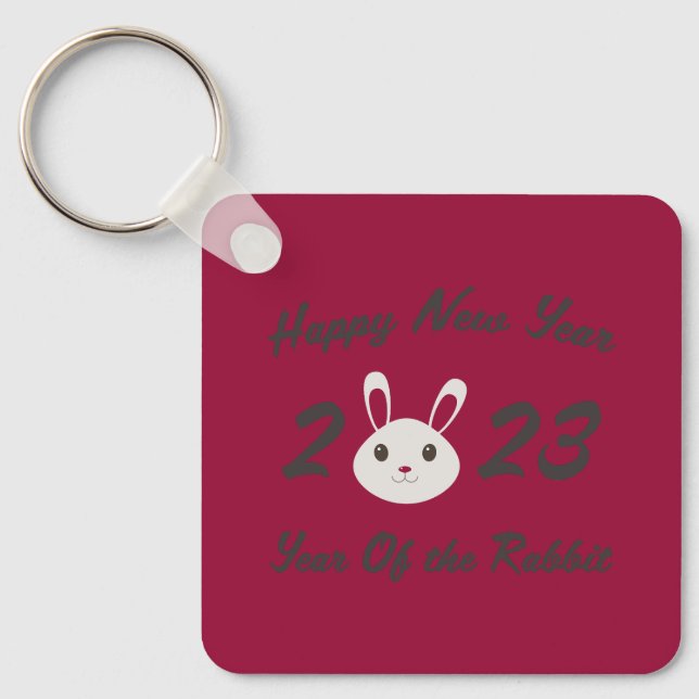 Happy New Year 2023 Year of the Rabbit Key Ring (Front)