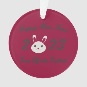 Happy New Year 2023 Year of the Rabbit Ornament