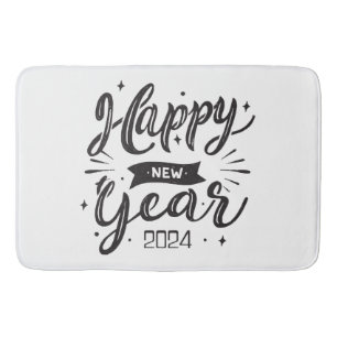 Happy new year 2024  bath mat
