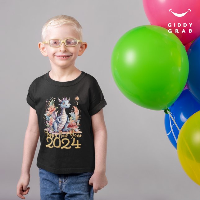 Happy New Year 2024 Chinese Dragon Black T-Shirt (Creator Uploaded)
