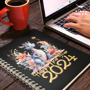 Happy New Year 2024 Chinese Dragon Water Colour Planner
