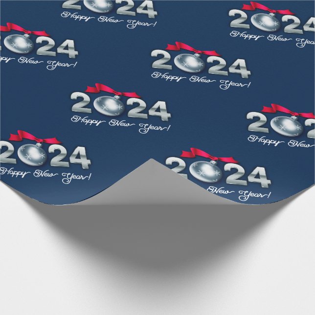 Happy New Year 2024. Custom Wrapping Paper (Corner)