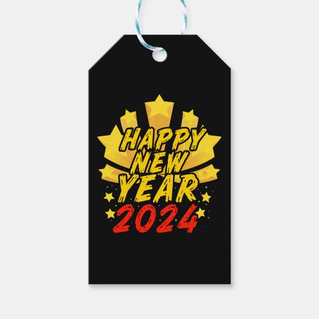 Happy New Year 2024  Gift Tags (Front)
