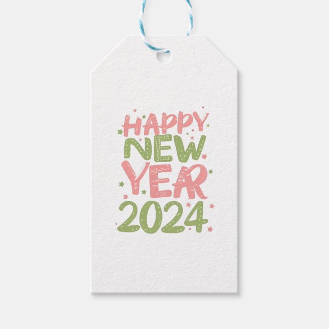 Happy New Year 2024 Gift Tags (Front)