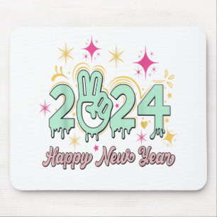 Happy New Year 2024 Goodbye 2023 Hello 2024 Mouse Mat