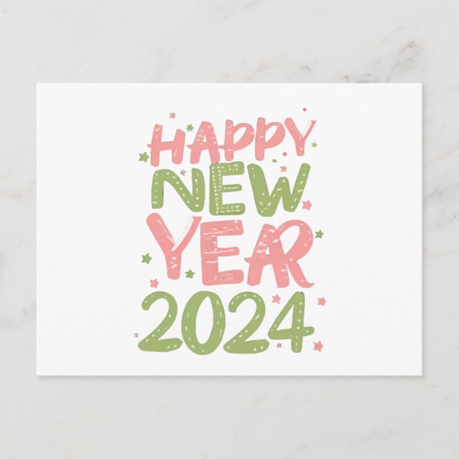 Happy New Year 2024 Holiday Postcard (Front)