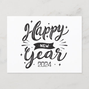 Happy new year 2024  holiday postcard