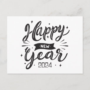 Happy new year 2024  holiday postcard