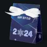 Happy New Year 2024. Ice Numbers & Snowflake  Favour Box<br><div class="desc">Happy New Year 2024. Elegant Festive Ice Numbers and Snowflake design Family / Wedding / Corporate / Business Personalized Favor or Gift Boxes. Matching cards and gifts available in the Christmas & New Year Category of our store.</div>
