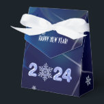 Happy New Year 2024. Ice Numbers & Snowflake  Favour Box<br><div class="desc">Happy New Year 2024. Elegant Festive Ice Numbers and Snowflake design Family / Wedding / Corporate / Business Personalized Favor or Gift Boxes. Matching cards and gifts available in the Christmas & New Year Category of our store.</div>