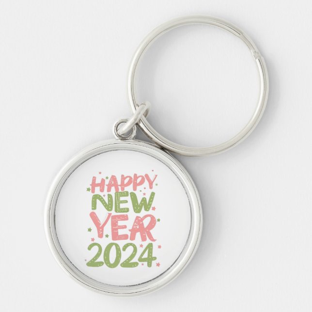 Happy New Year 2024 Key Ring (Front)