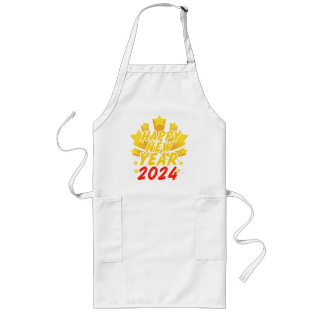 Happy New Year 2024  Long Apron (Front)