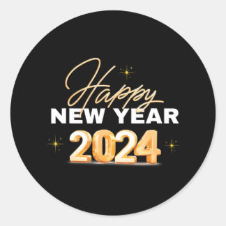 Happy New Year 2024 New Years Eve 31st December Classic Round Sticker