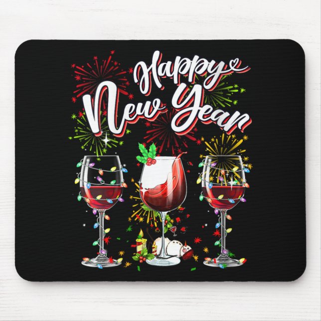 Happy New Year 2024 New Years Eve Fireworks Gles O Mouse Mat (Front)