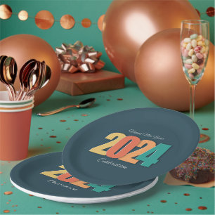 Happy New Year 2024 Paper Plate