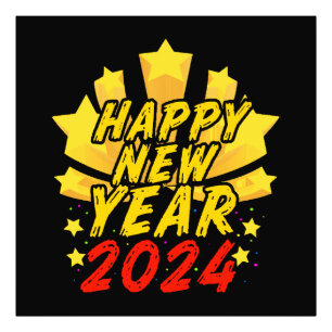 Happy New Year 2024 Photo Print