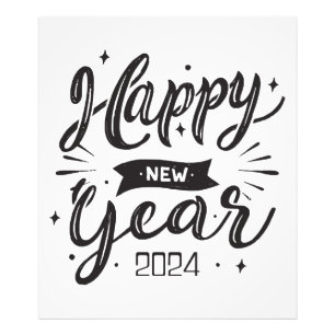 Happy new year 2024 photo print