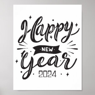 Happy new year 2024 poster